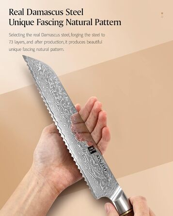 Ніж для хліба 21,2 см, дамаська сталь XINZUO