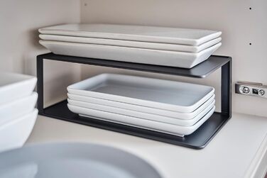 Прямокутна підставка для посуду Yamazaki 5641 TOWER, сталева, мінімалістичний дизайн (чорний (чорний 19-3911TCX))