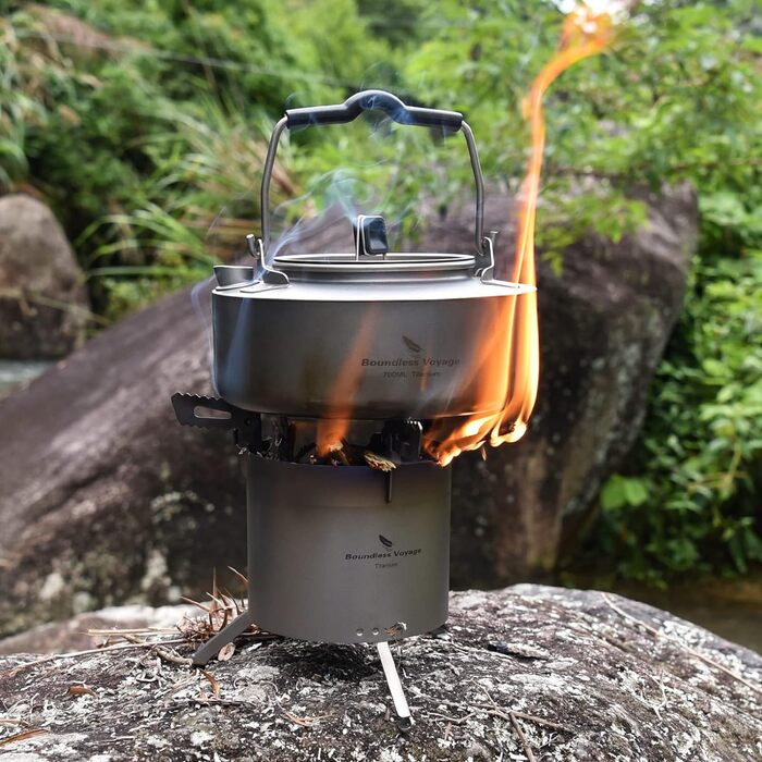 Титанова дров'яна піч зі знімними підставками iBasingo