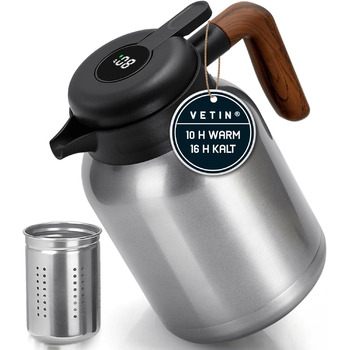 Термоглечик 1,5 л з чайним фільтром, нержавіюча сталь VETIN