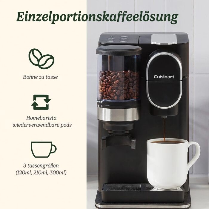 Кавоварка для меленої та завареної кави на одну чашку Cuisinart