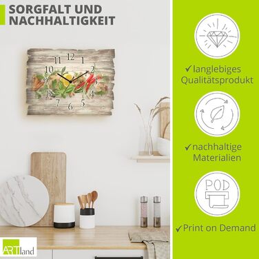 Настінний годинник без цокання 40 x 30 см ARTLAND