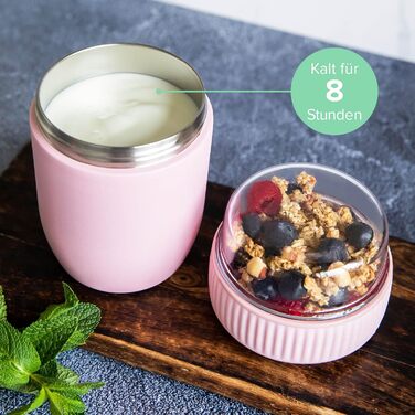 Контейнер для їжі для дому та в дорозі 600 мл рожевий Coninx