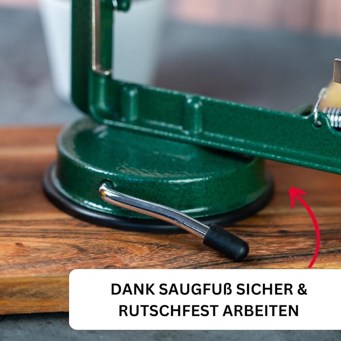 Для очистки яблок / резака / сердцевины, с присоской, 30,5 x 10,5 x 13 см, нержавеющая сталь/алюминий, apple dream, зеленый/серебристый, 11442260 алюминий с подставкой