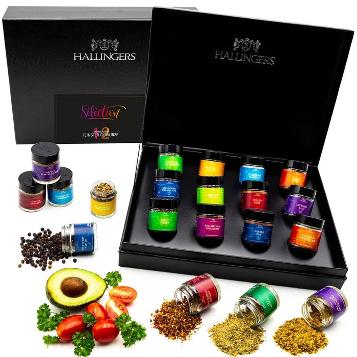 Набір із 12 спецій Selection в подарунковій упаковці Hallingers