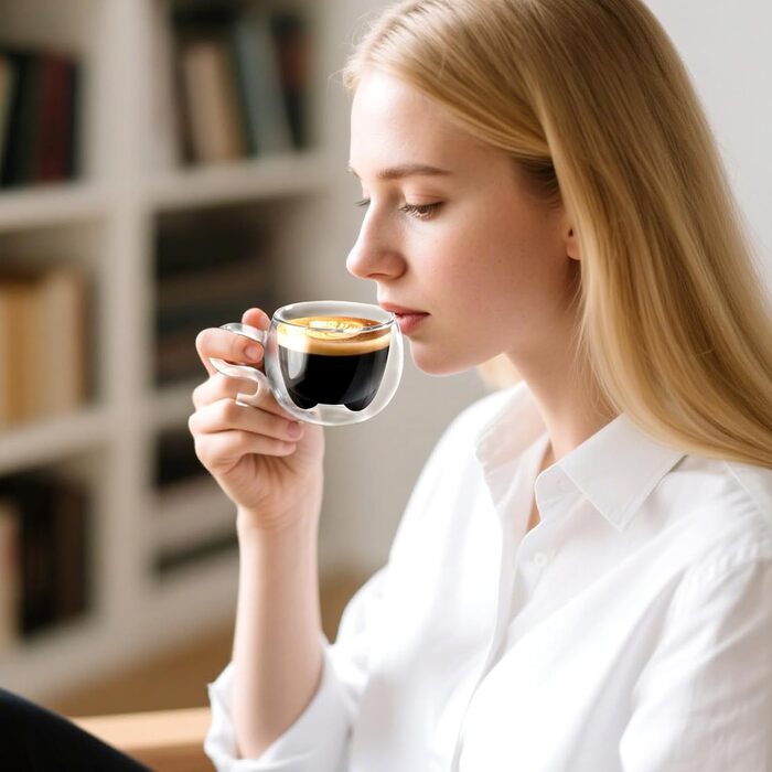 Двостінні милі келихи для лате макіато з різдвяною ялинкою 270 мл Кавова чашка Різдвяна кружка з ситечком для чаю з різдвяною ялинкою Чайні склянки для молока, льоду, різдвяні подарунки для жінок і дітей (Тип 11 Прозорий-130 мл*2, 130 мл*2)