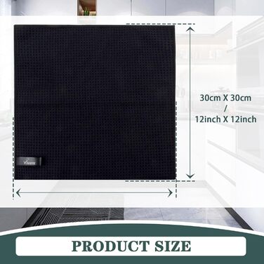 Кухонні рушники VIVOTE, рушники для гостей, подарункові, 40x60 см, 2 шт., м&39які кухонні рушники, абсорбуючі рушники (чорні 12)