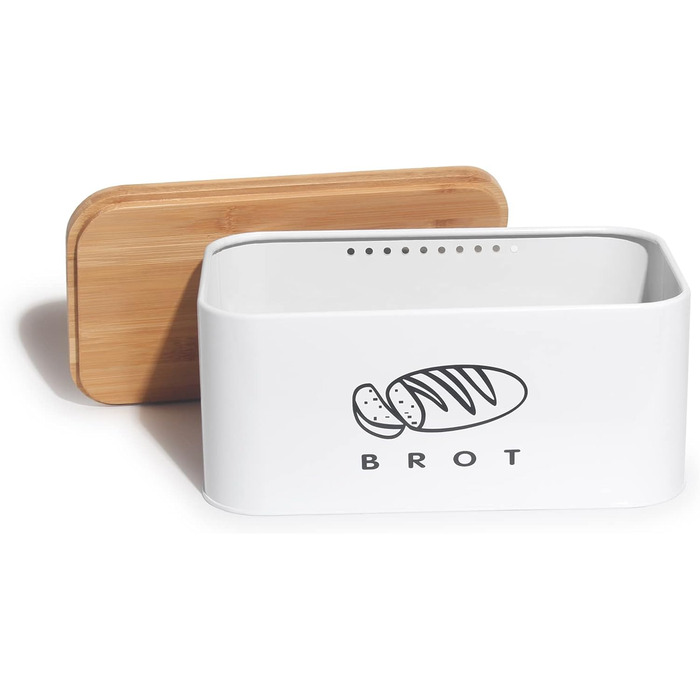 Хлібниця з кришкою 30 х 18 х 14 см білий Theo&Cleo