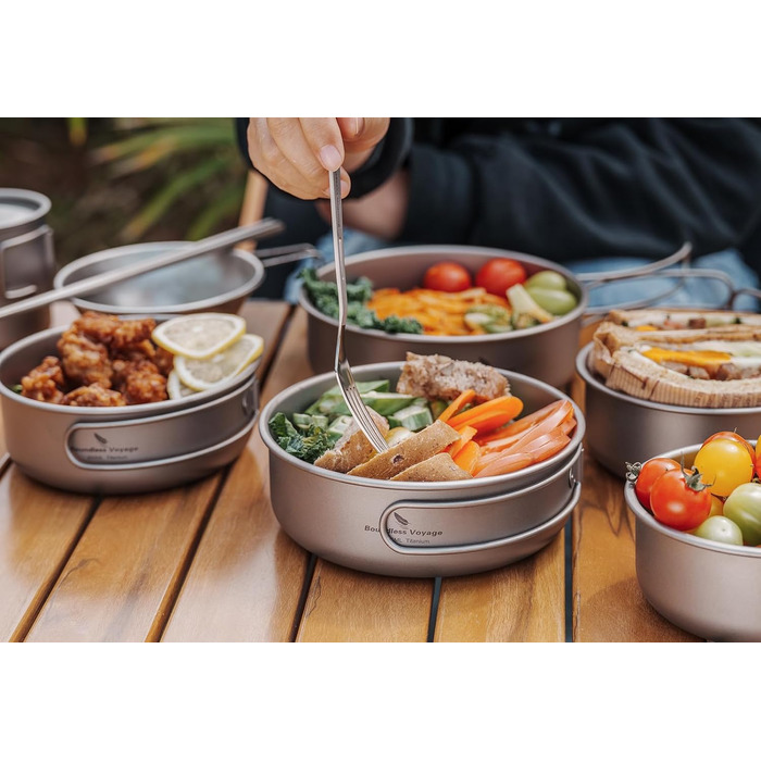 Портативний кухонний набір посуду сковорідки 350 мл 500 мл 600 мл 700 мл 800 мл. 5 шт. iBasingo