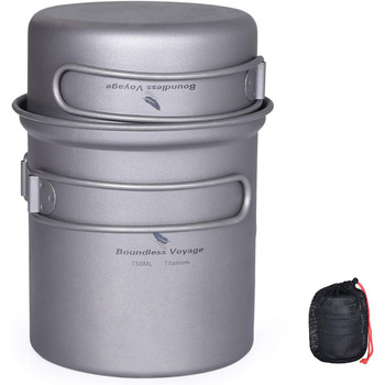 Безмежна подорож Легкий кемпінговий горщик Набір для приготування їжі Туристичний горщик Набір посуду для кемпінгу для походів, трекінгу, пікніка, риболовлі, альпінізму (Ti1502A/Y)