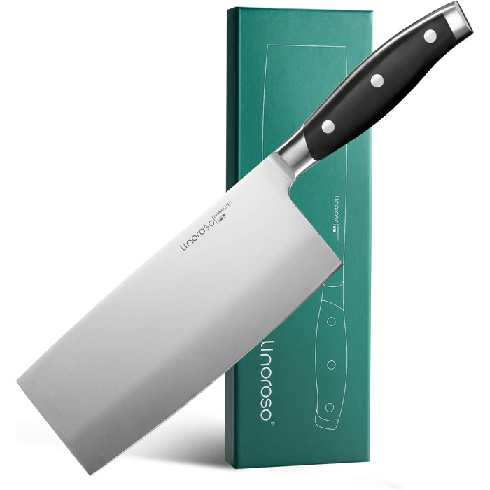 Нож для очистки овощей linoroso 9 см Нож для овощей Острые ножи для фруктов Кухонные ножи Маленькие кухонные ножи Поковки из немецкой углеродистой стали Эргономичная ручка с элегантной подарочной коробкой - серия Classic (7,5-дюймовый нож для мясника)