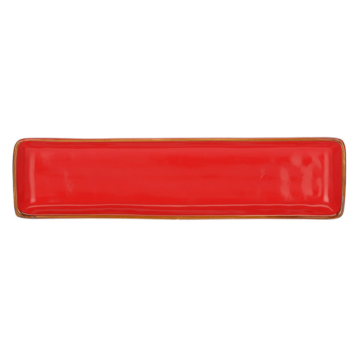 Блюдо сервірувальне прямокутне Rose&Tulpani Milano CONCERTO CORALLO, керамограніт, корал, 32 х 8 см