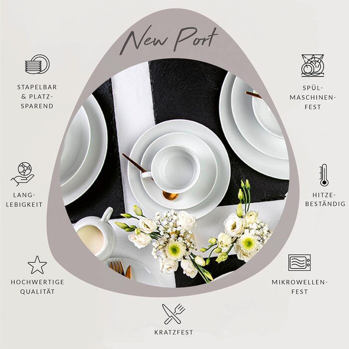 Кавовий набір 12 шт. на 6 персон, порцеляна, білий Sänger