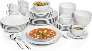 Столовий сервіз, білий, порцеляна (комбінований сервіз 36 шт. на 6 персон) Sänger New Port