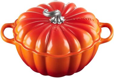 Чугунная жаровня в форме тыквы 4 л с крышкой, оранжевая Calabaza Cocotte LE CREUSET