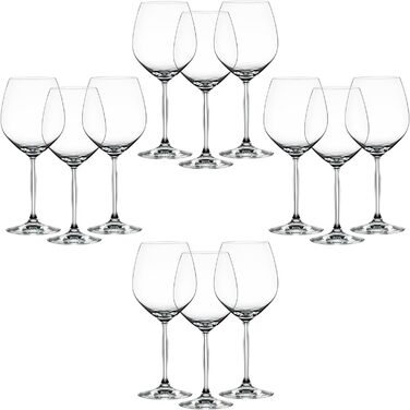 Універсальний набір стаканів із 6 предметів, кришталеве скло, Authentis Casual, 4800191 (бордові келихи - 625 мл)