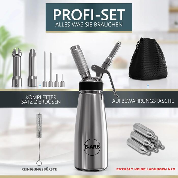 Диспенсер для вершків з нержавіючої сталі 500 мл B-ARS