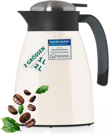 Термос-кавник 2 л нержавіюча сталь, білий Blumtal