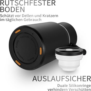 Термос-кавник 1,5 л нержавіюча сталь, чорний VETIN