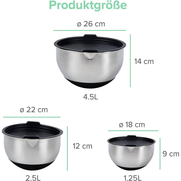 Набір страв для змішування 3 шт. з кришкою Coninx