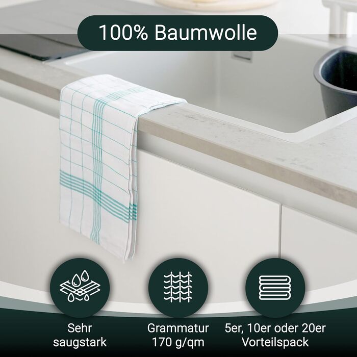 Набор полотенец из 10 предметов 50 x 70 см, бирюзовый ZOLLNER