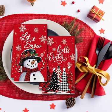 Набір з 2 різдвяних кухонний рушників 43 x 66 см, червоний YUNHENTONG