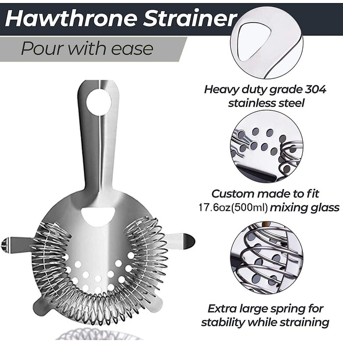 Шейкер для коктейлей 14 предметов, 500 мл, стекло SUPERSUN
