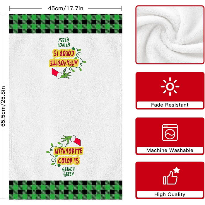 Набір з 4 різдвяних кухонних рушників 45 x 65 см, набір Q Ohok