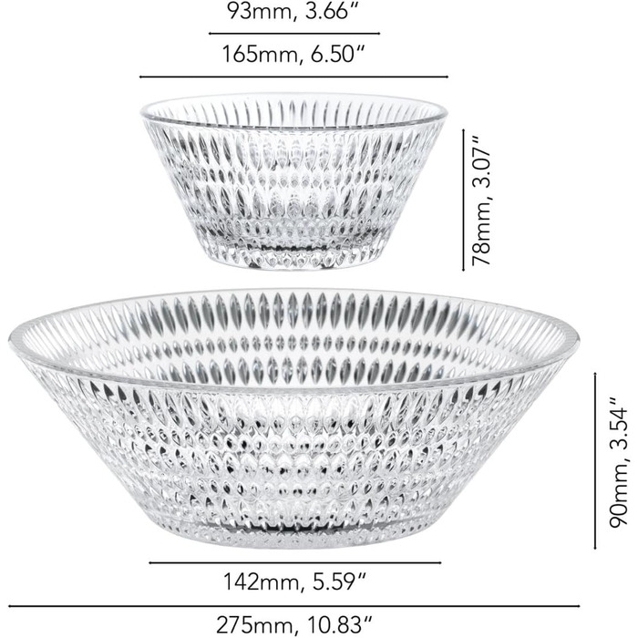 Набір кришталевих салатниць, 3 предмети, Ethno Nachtmann