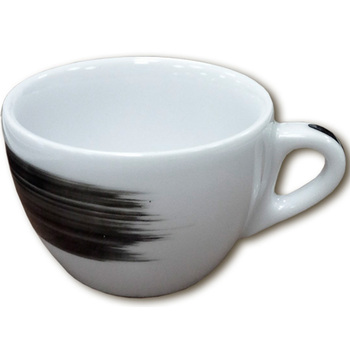 38445 Чашка cappuccino 180 мл Black stroke B 'Verona/Palermo Millecolori Hand Painted Brush stroke B
