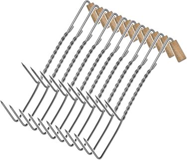 Гачків для коптильні з дерев'яною ручкою та подвійним наконечником 5 шт 18,5 см A&N