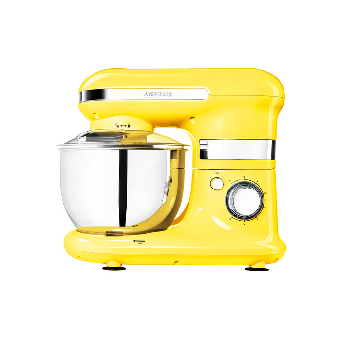 ARDESTO Міксер планетарний 800Вт, насадки-3, чаша-нерж., метал, 4л, Pulse-режим, жовтий