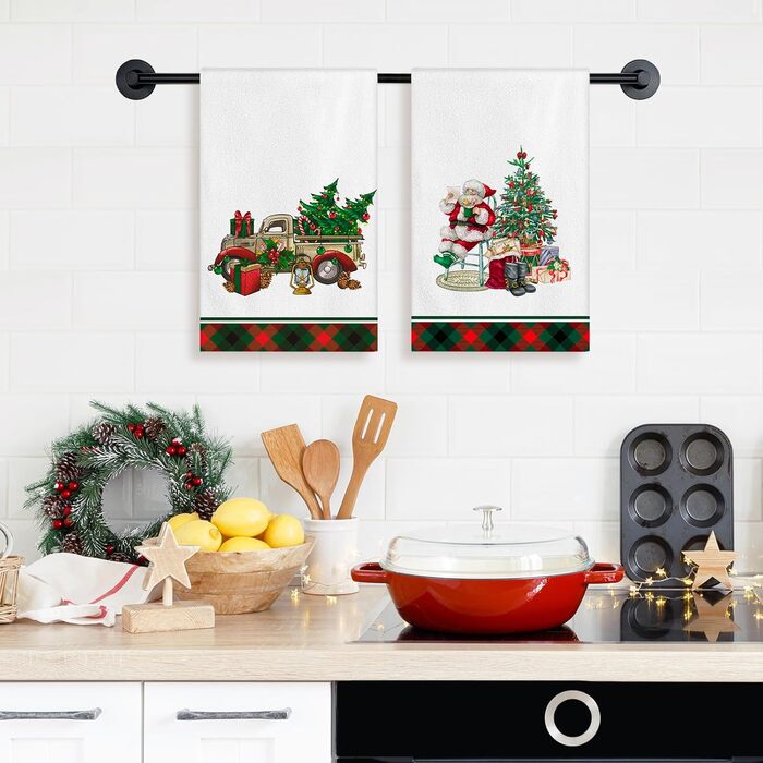 Набір з 4 різдвяних кухонних рушників 45 x 65 см, набір P Ohok