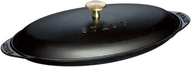 Форма для запікання риби 31 см з кришкою, чорна STAUB