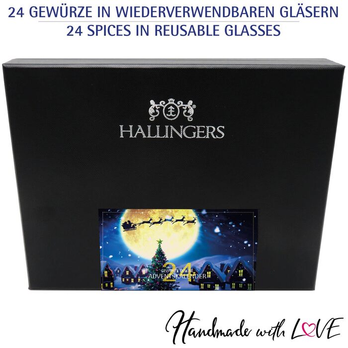 Набір із 24 спецій в подарунковій упаковці у вигляді адвент-календаря Hallingers