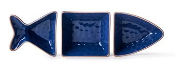 Блюдо для морепродуктів з 3 частин синє Sagaform