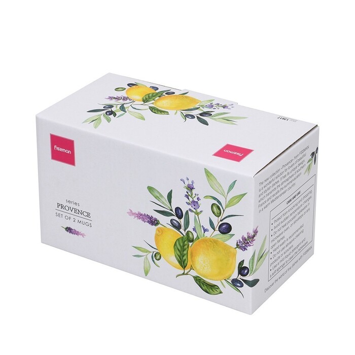 Набір з 2-х кухлів Fissman 400 мл PROVENCE порцеляна (13617)