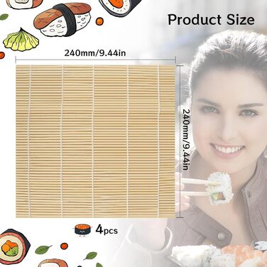 Килимок для суші 4 шт 24 x 24 см XIEJ