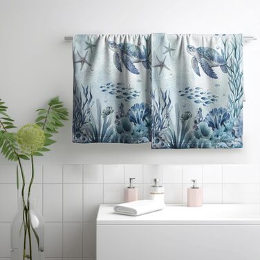 Різдвяні кухонні рушники Kwlegh, рушник для рук, різдвяна ялинка, цукерка-тростина, сніжинка, рушник для пальців, набір з 2 шт. , милий чоловічий банний рушник, високопоглинаючі рушники, 36 x (Морська черепаха)