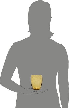 Набір склянок для пиття Singer Набір скляних склянок Porto з 6 предметів для 6 осіб, склянка для води, різнокольорова, унікальна нарізка, повсякденний, сімейна вечеря, офіс, набір склянок для соку на відкритому повітрі 310 мл (лондонський бурштин 6 шт.)