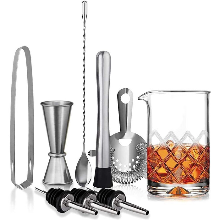 Шейкер для коктейлей 14 предметов, 500 мл, стекло SUPERSUN