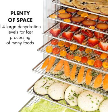 Дегідратор на 14 полиць, 1000 Вт Fruit Jerky 14 Klarstein