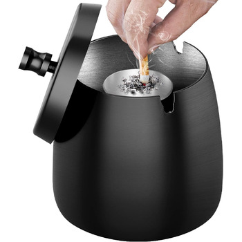 Попільничка з кришкою чорний MOKHT