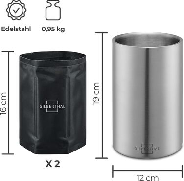 Охолоджувач вина з 2 манжетами Silberthal
