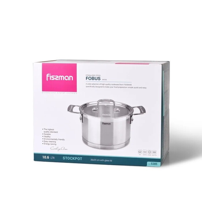 Каструля із скляною кришкою 24 см 5,4 л Fobus Fissman