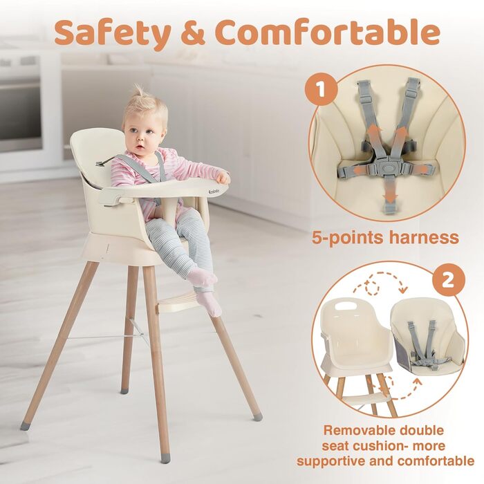 Детский стульчик для кормления от 6 месяцев Ezebaby