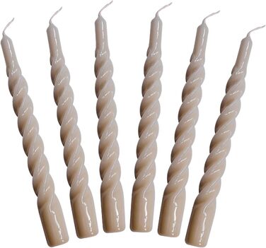 Набір з 6 декоративних свічок 2,2 x 21 см, теплий сірий Candles with a Twist Kunstindustrien