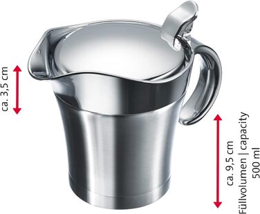 Набір соусів Westmark, 2 шт. и, 1 термосоусник з відкидною кришкою, 0,5 л 1 ополоник Ніжний, довжина 29 см, нержавіюча сталь/ABS/PP/PA, сріблястий/чорний, 622422E6 з ополоником