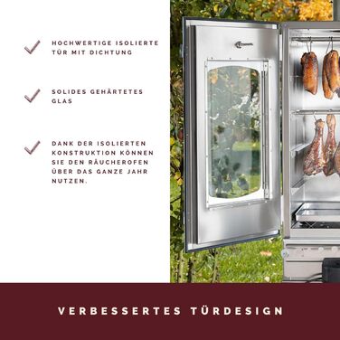 Високоякісна коптильня на дровах з нержавіючої сталі 86 см KAISER