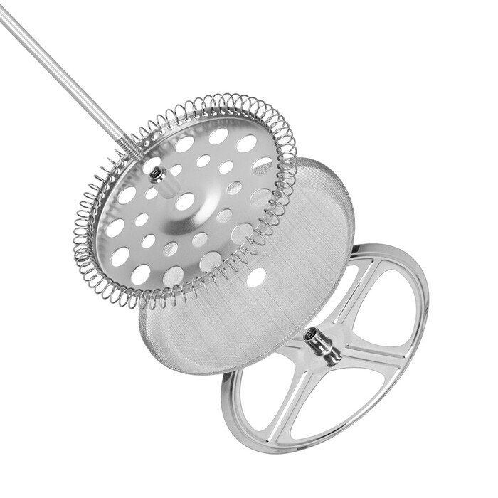 Заварювальний чайник Fissman з поршнем 600 мл з подвійними стінками скляна колба (9125)